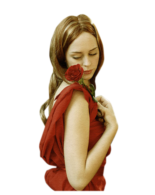 Tube..femme et rose + message